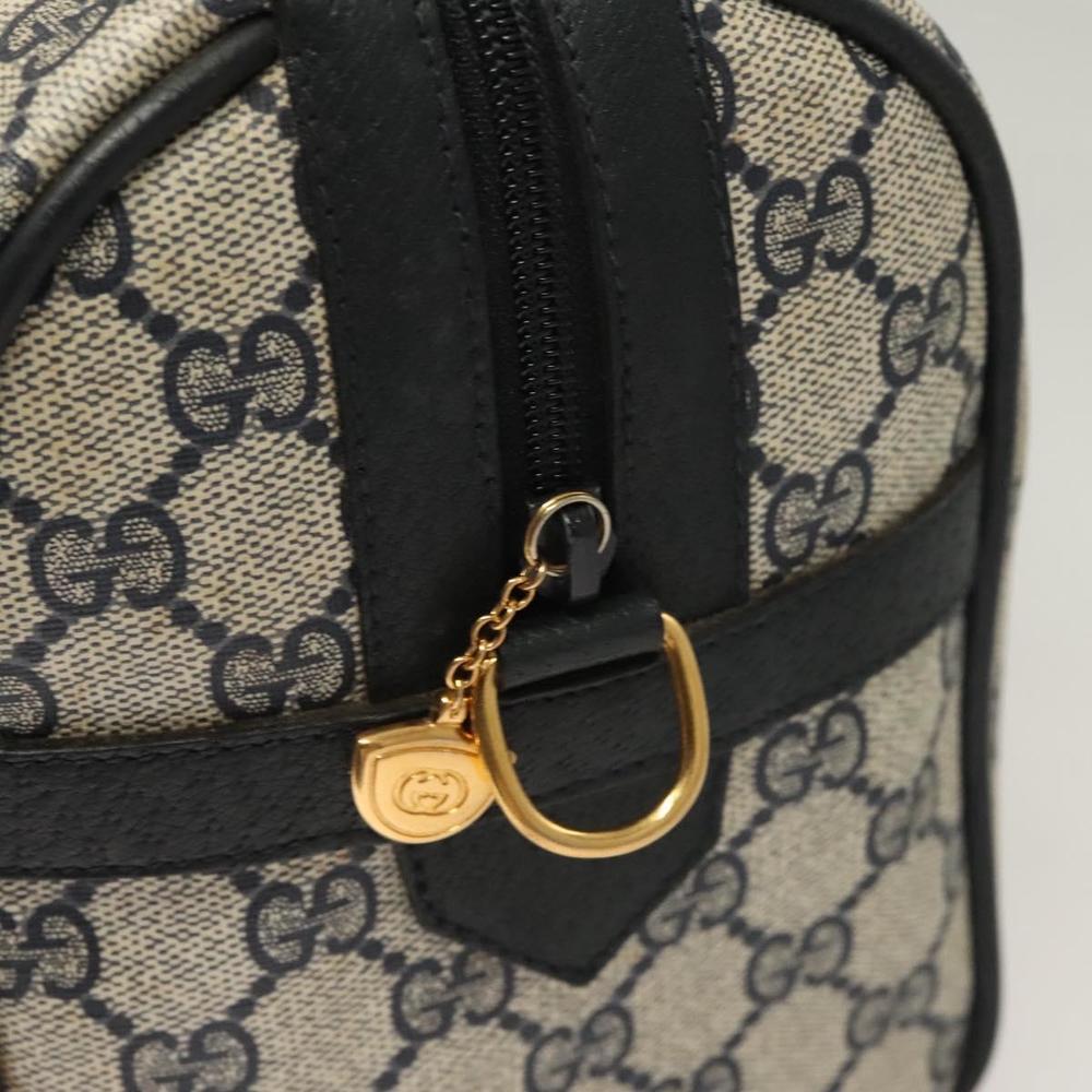 GUCCI GG Supreme Sherry Line Hand Bag PVC Navy Gold Red Auth 132074 - Picture 14 of 16